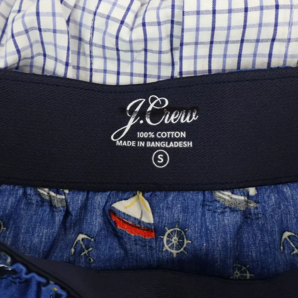 NWT J.Crew Men's 100% Cotton Printed Boxer Bundle Set of 3 Size Small
